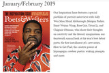 Hanif Abdurraqib on the cover of Poets and Writers Jan 2019